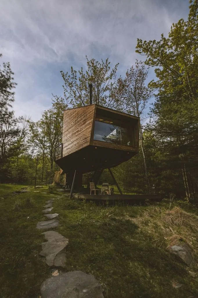 Willow Treehouse from the stepping stone path